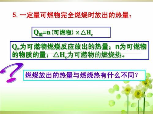 燃烧热和热值的意义