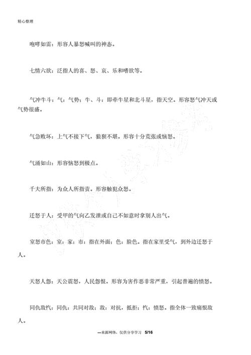 描写生气的成语都有哪些