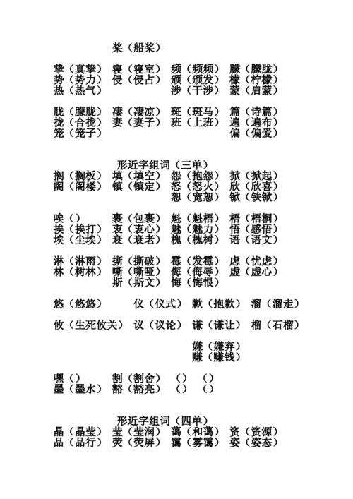 福的形近字,再组词