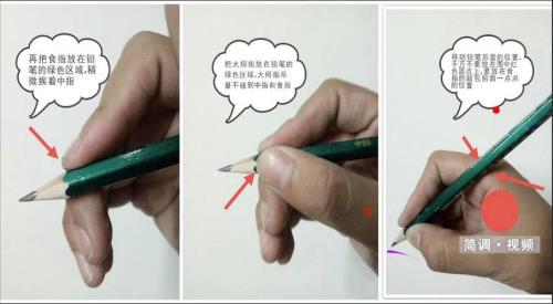 铅笔写字正确握笔姿势