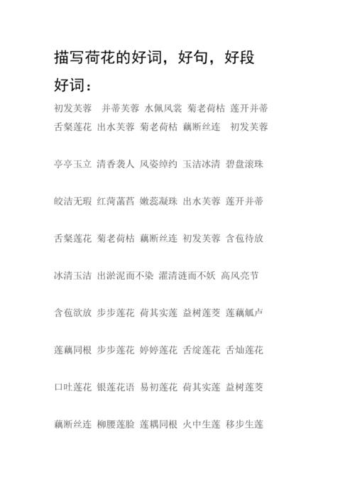 养荷花的句子