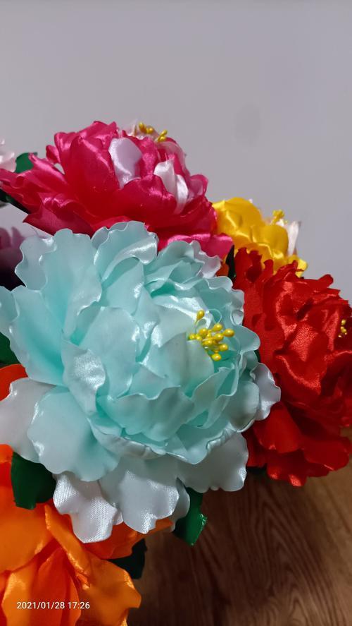 牡丹花的编织花样