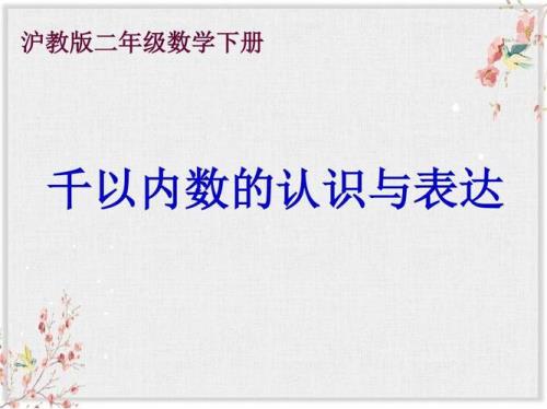 小学数的表示方法