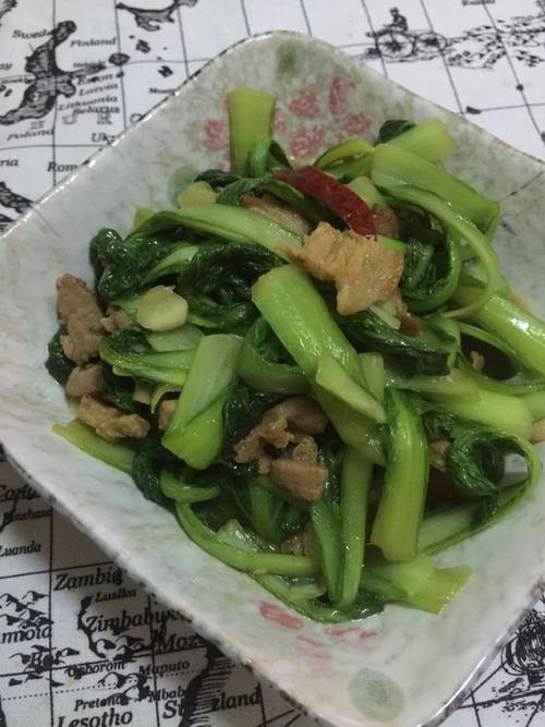 小白菜炒牛杂家常做法