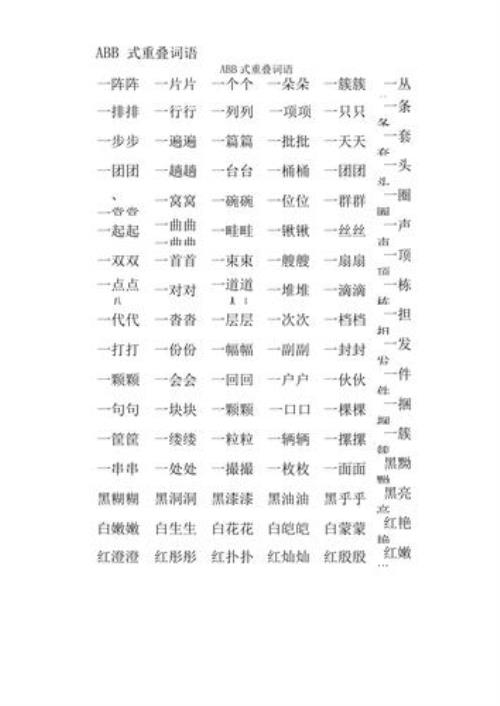 诶,ABB式的词语都有哪些