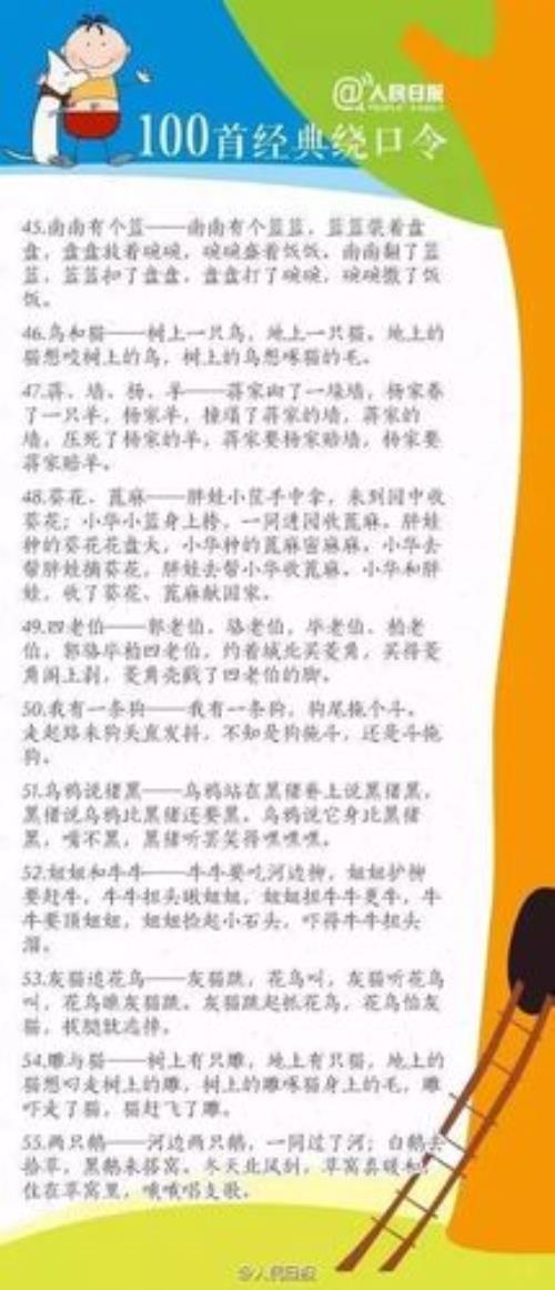 四个小孩上菜市绕口令答案