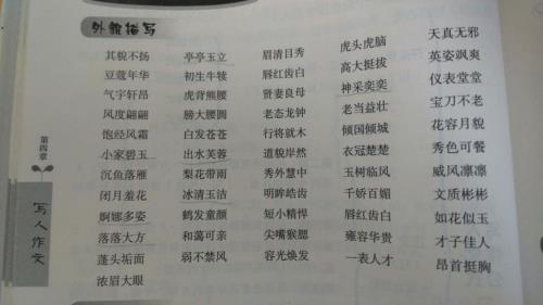 明眸皓齿描写人物外貌的词语