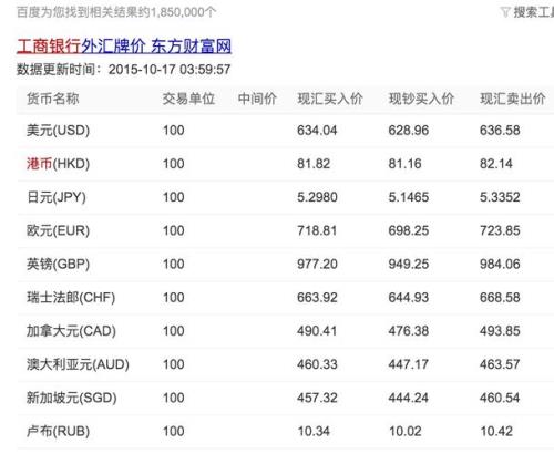 1000元港币兑换人民币是多少