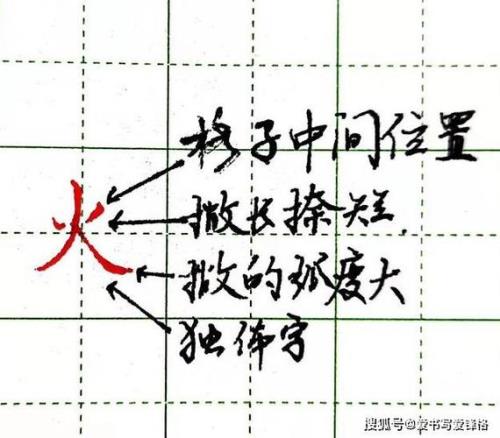 火字正确书写占格