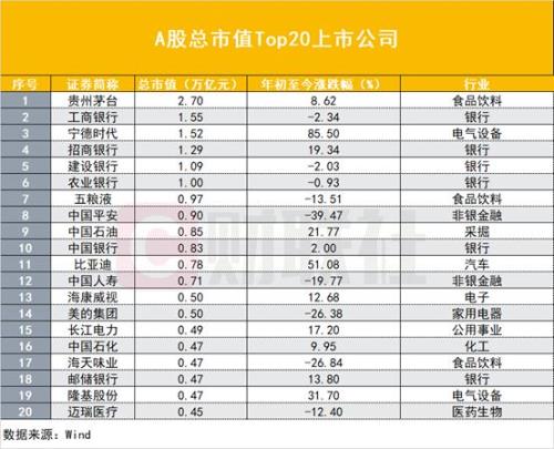 总市值20亿股票