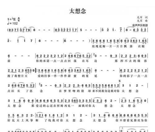 我对你太想念原唱完整歌词