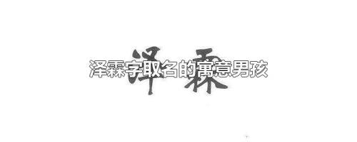 男孩带泽字什么意思