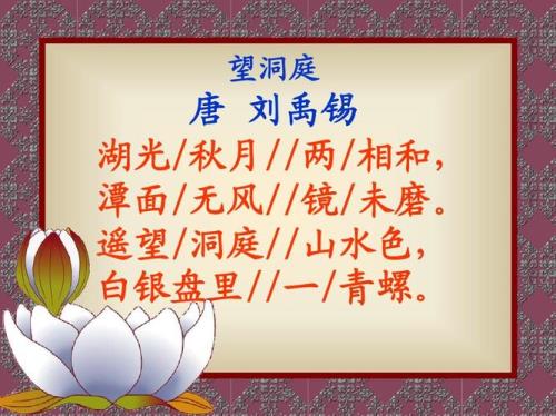 三年级上册望洞庭讲解