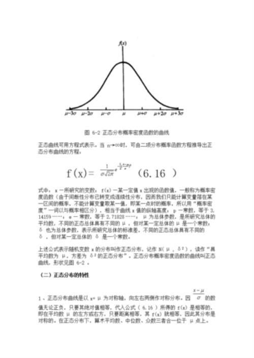 正态分布的概率密度曲线