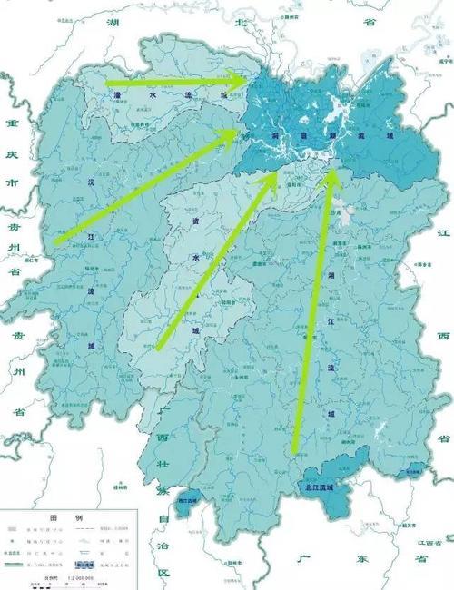 湖南省位于地图的什么方向