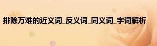 意志的近义词是啥