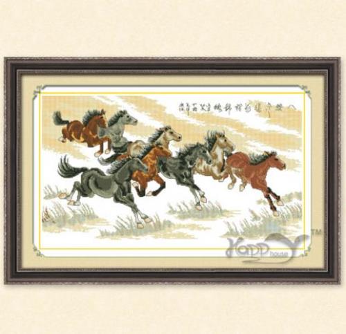 描写八骏图马的姿态的句子