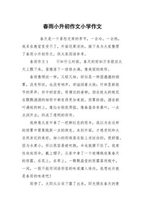 第一场春雨作文