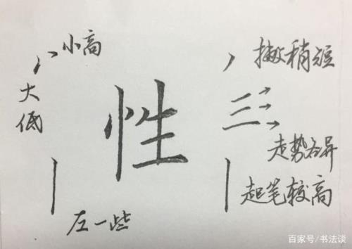 竖心旁的硬笔写法