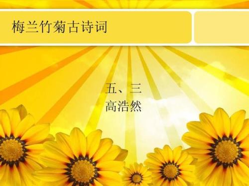 菊花的古诗词