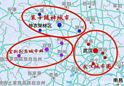 武汉在四大经济城市群中心位置