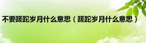 蹉跎读什么