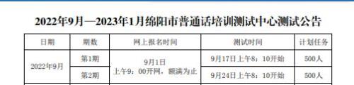 2023内蒙古普通话考试报名时间