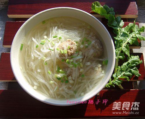 白萝卜汆丸子正宗做法