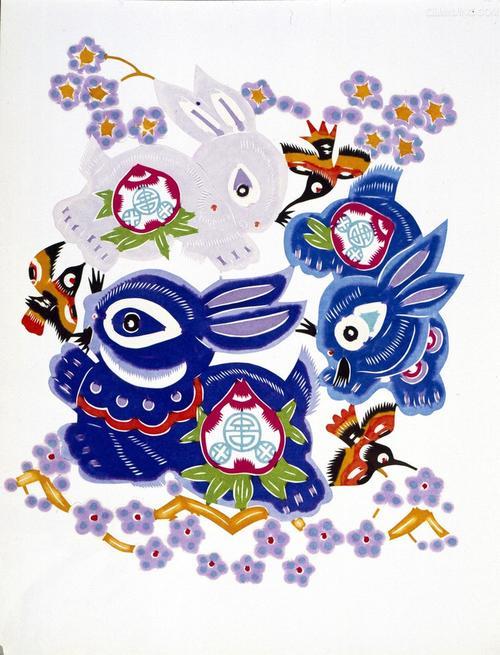 兔年剪纸图案底稿