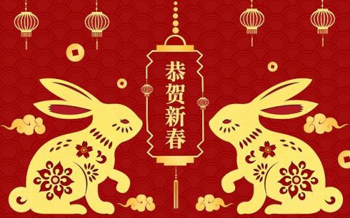 自制新年贴纸兔年
