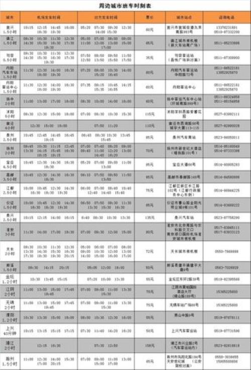 镇江机场大巴时间表最新