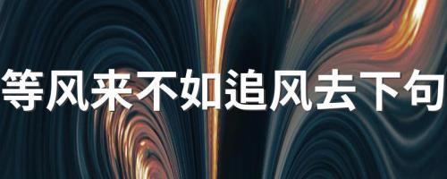 不要等风来要去追风的意思