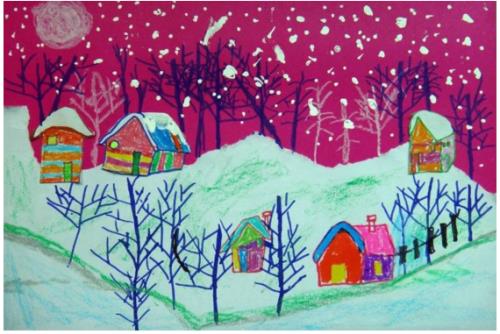 下雪天适合在雪地画的画