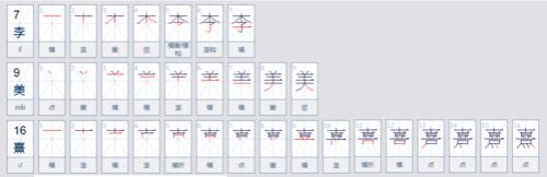 李笔画共多少个