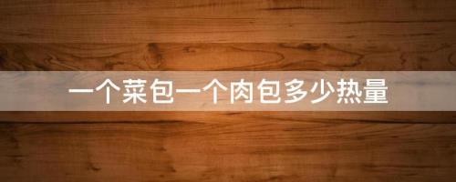 一个肉包子的热量
