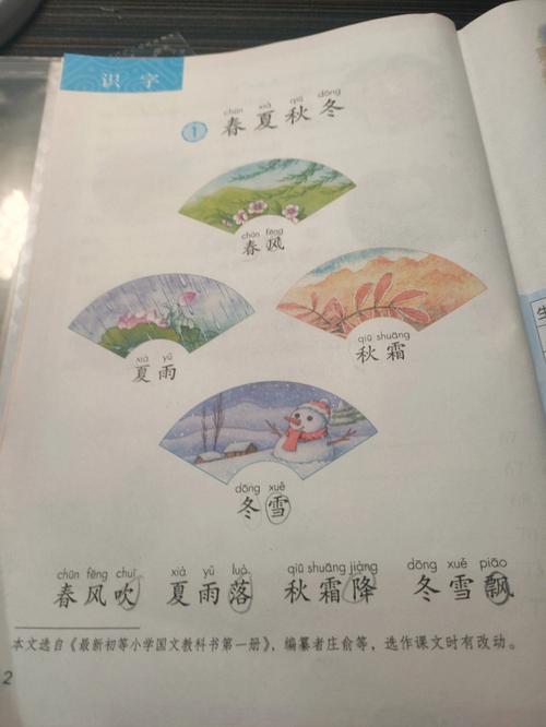 一年级春夏秋冬课文怎么背