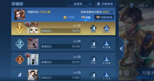 婉儿国服上榜战力多少分