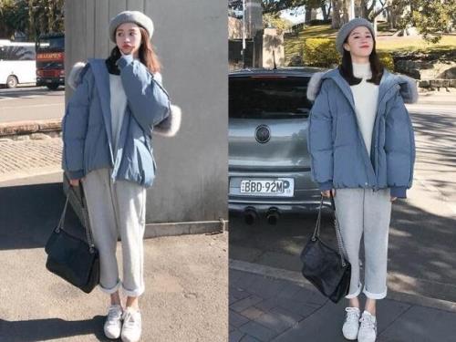 休闲羽绒服配什么裤子