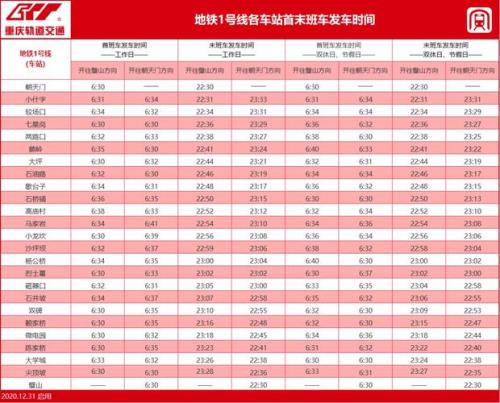 重庆轻轨什么时候收班