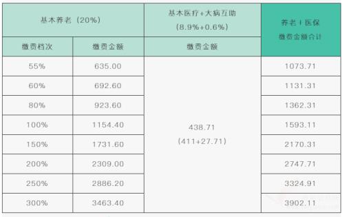 2021成都城乡居民医保缴费档次