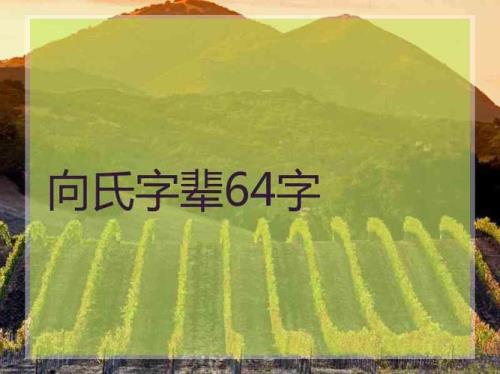 向氏家族辈分顺序