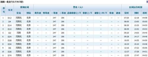 湖南长沙到沈阳几点火车