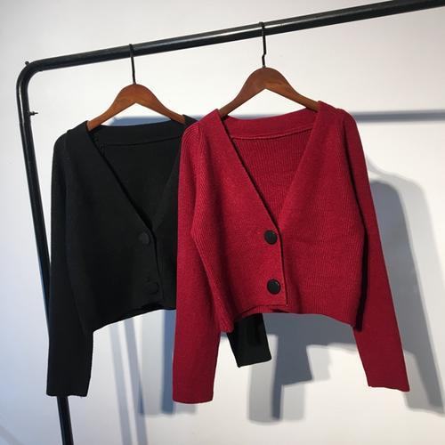 从上往下v领插肩开衫